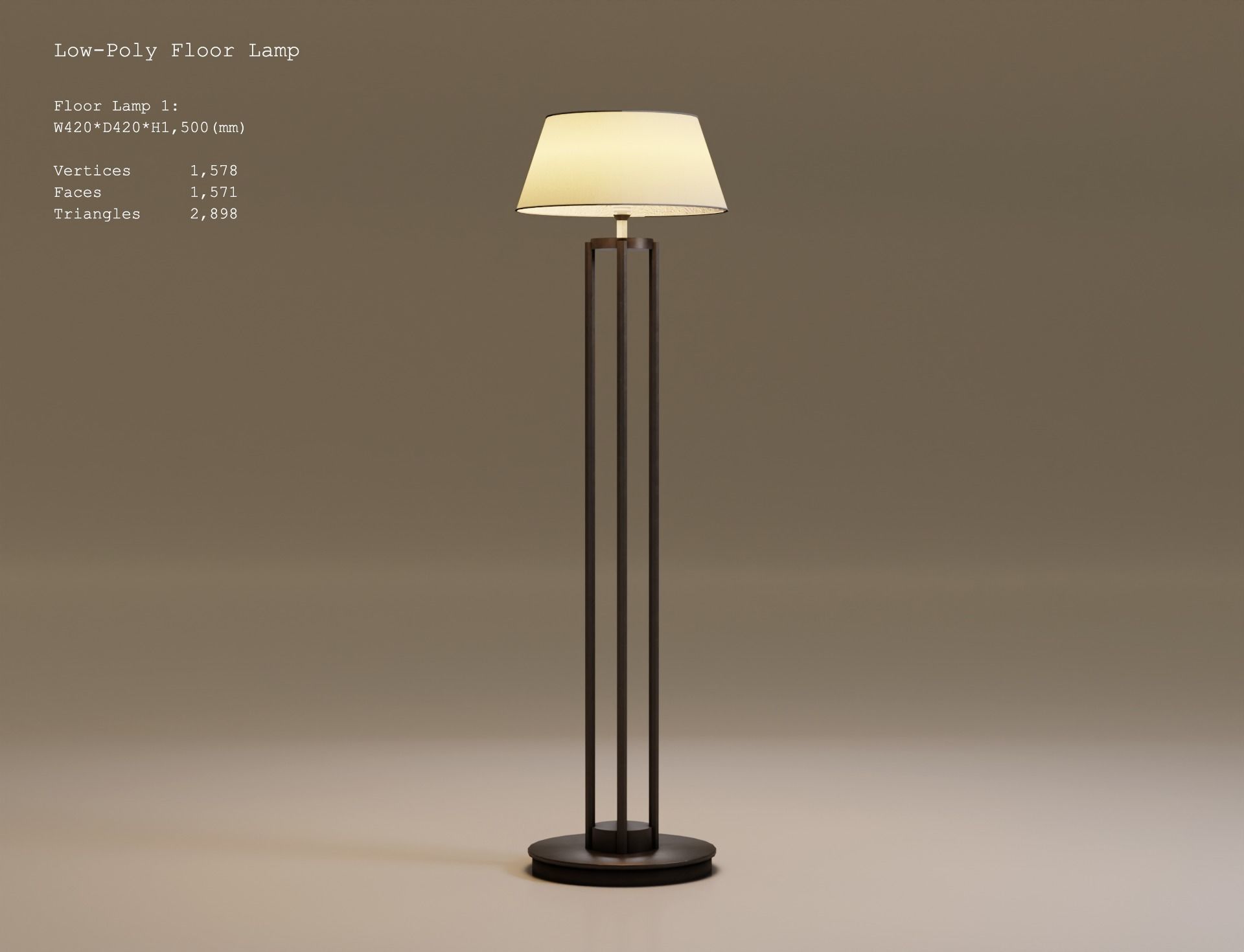 Low-Poly 2 Floor Lamps Low-poly 3D model_1