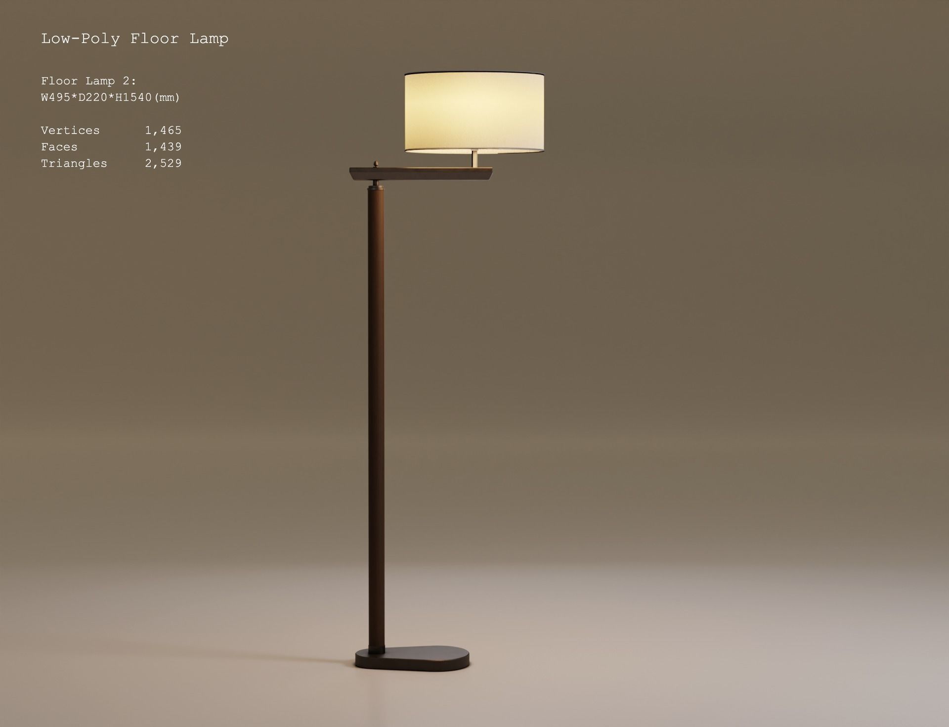 Low-Poly 2 Floor Lamps Low-poly 3D model_8