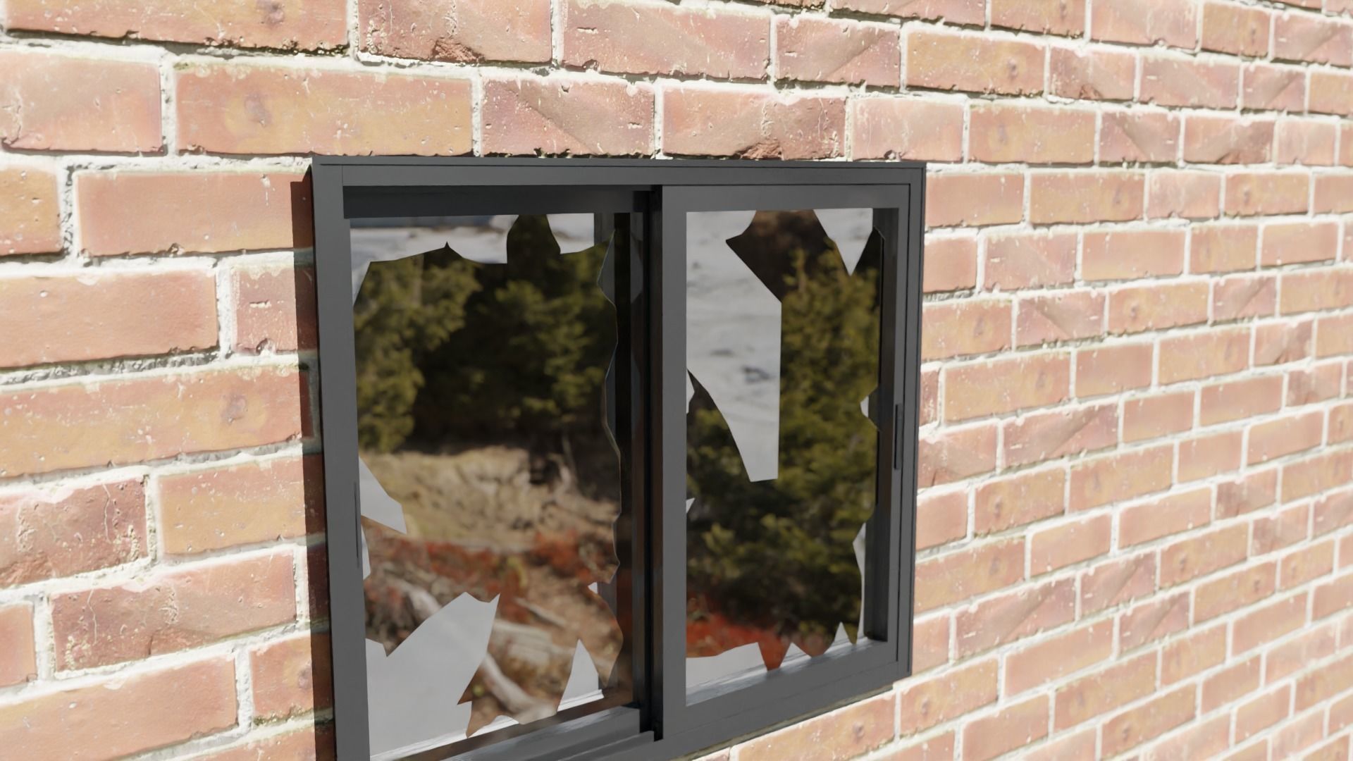 Broken window 3D model_1