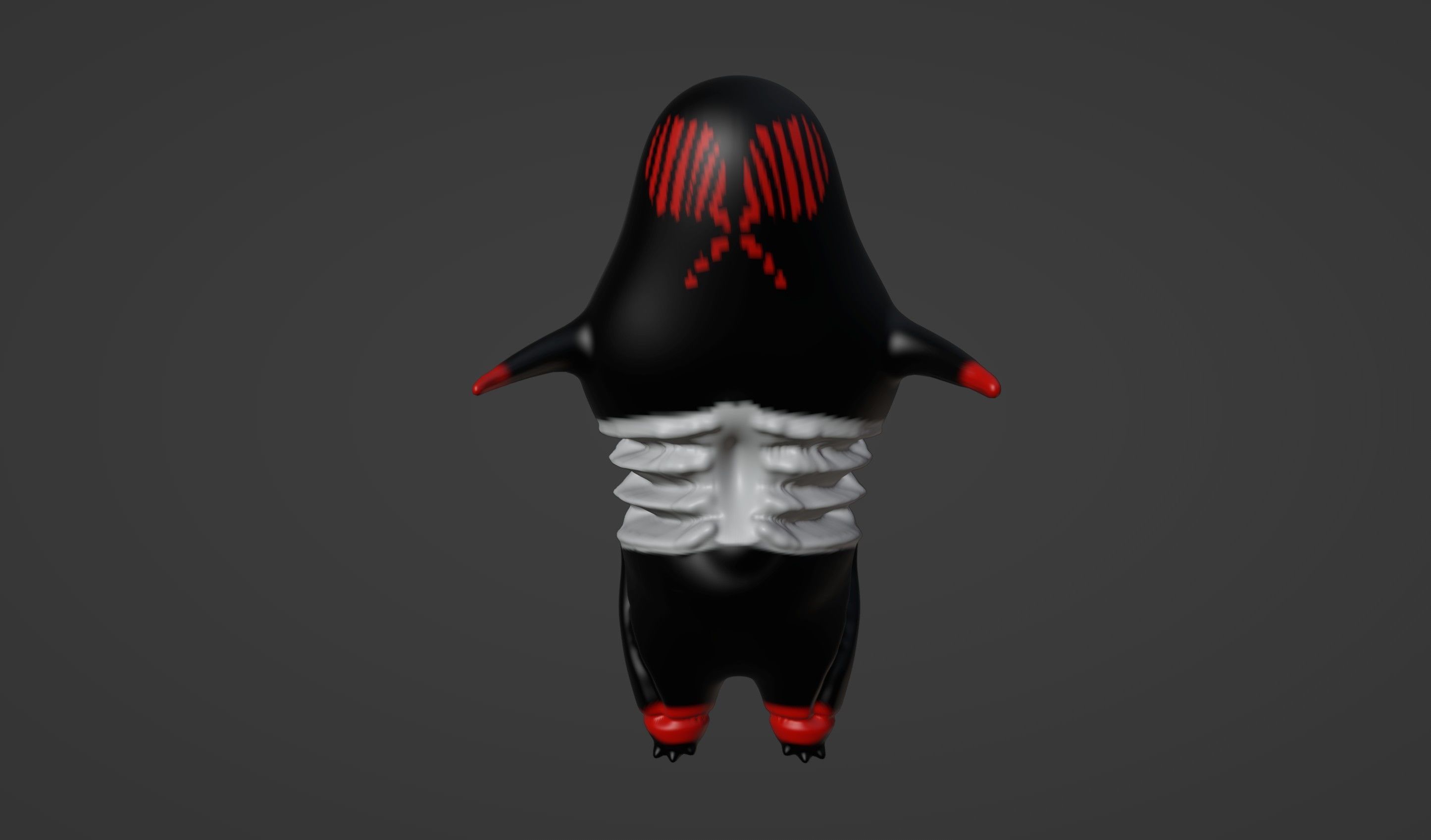 Monster larva with red eyes 3D model_5