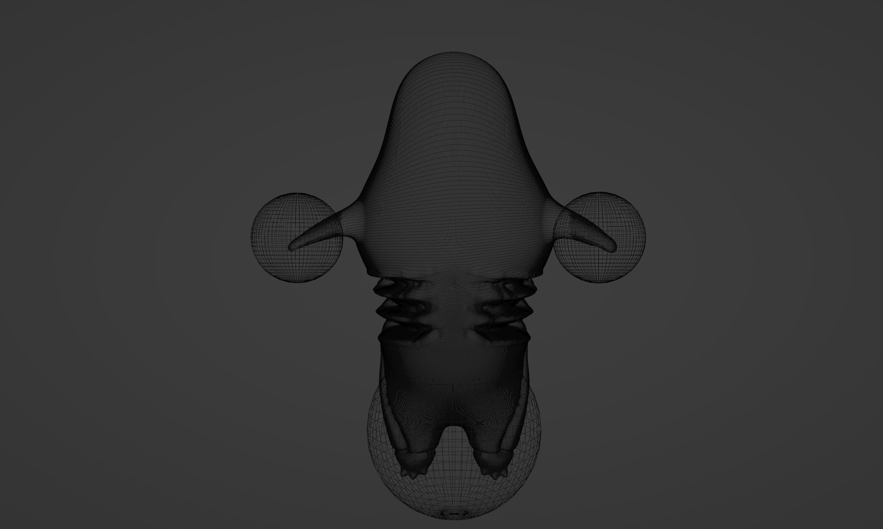 Monster larva with red eyes 3D model_6