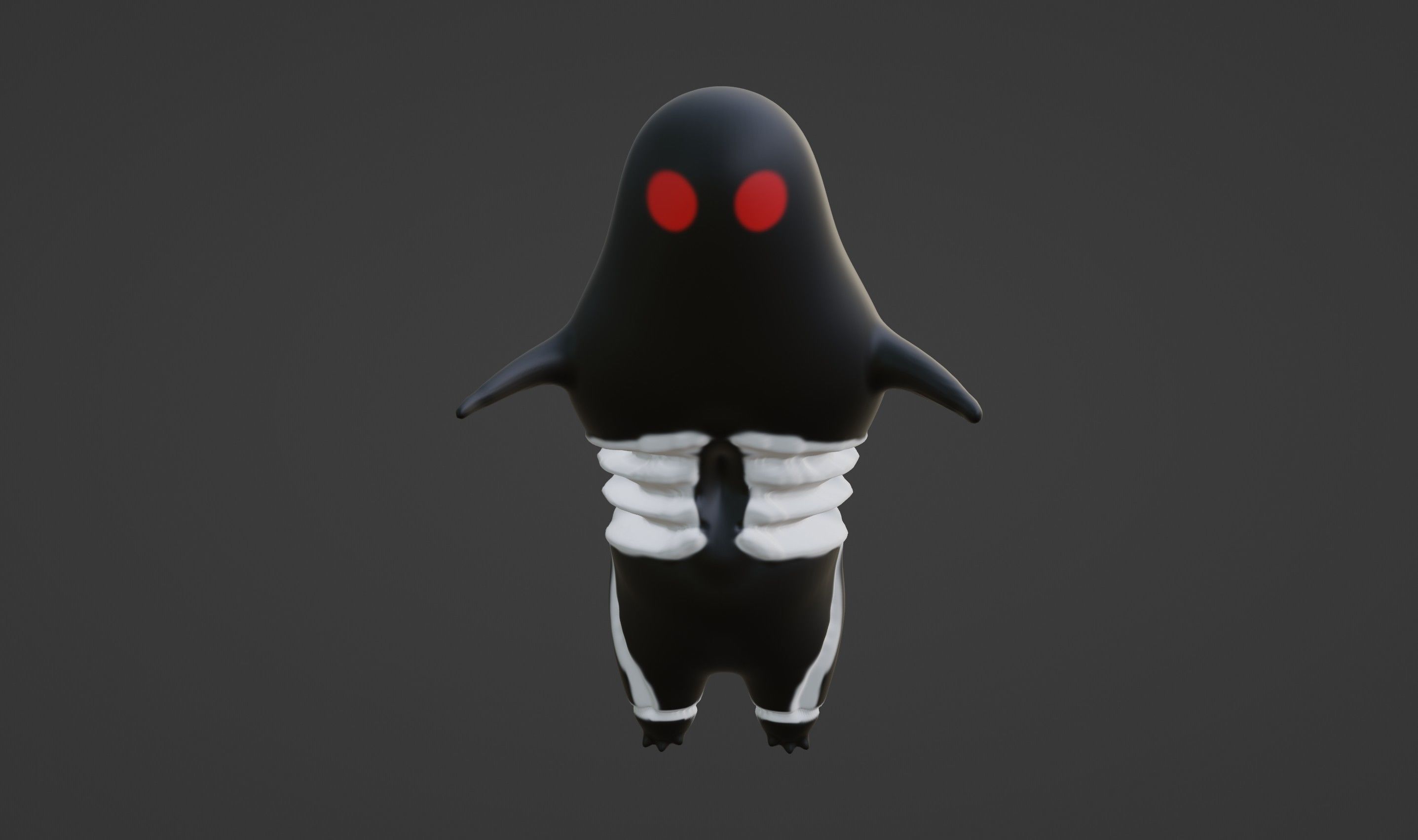 Monster larva with red eyes 3D model_1