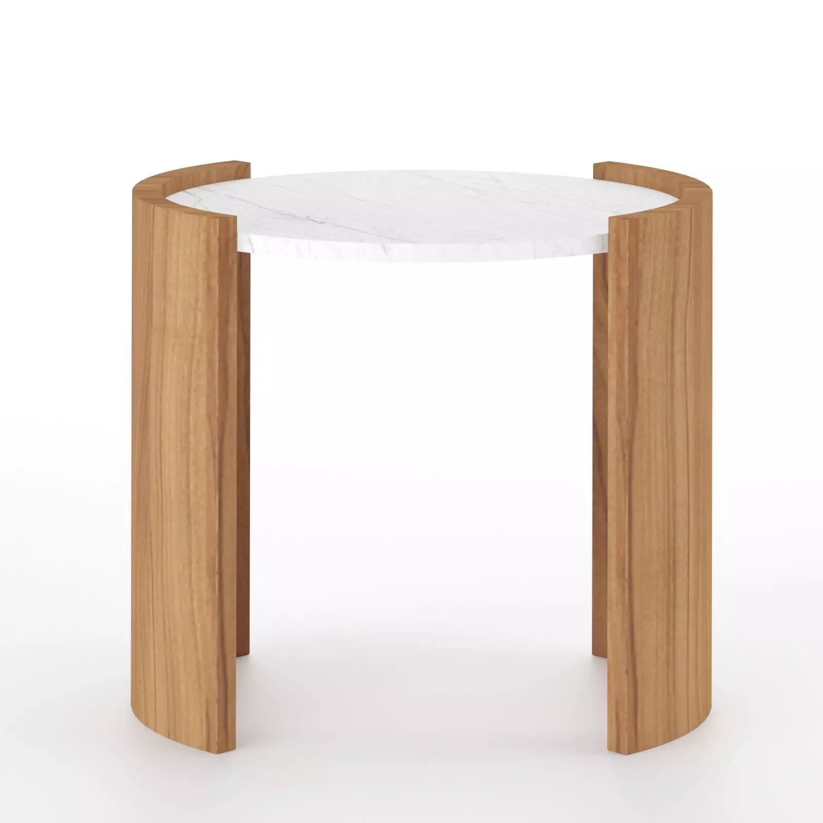 Curved Wood Legs Side Table 3D model_0