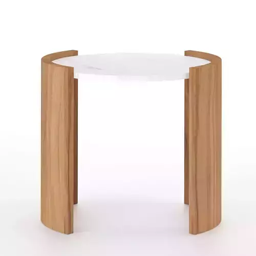 Curved Wood Legs Side Table 3D model