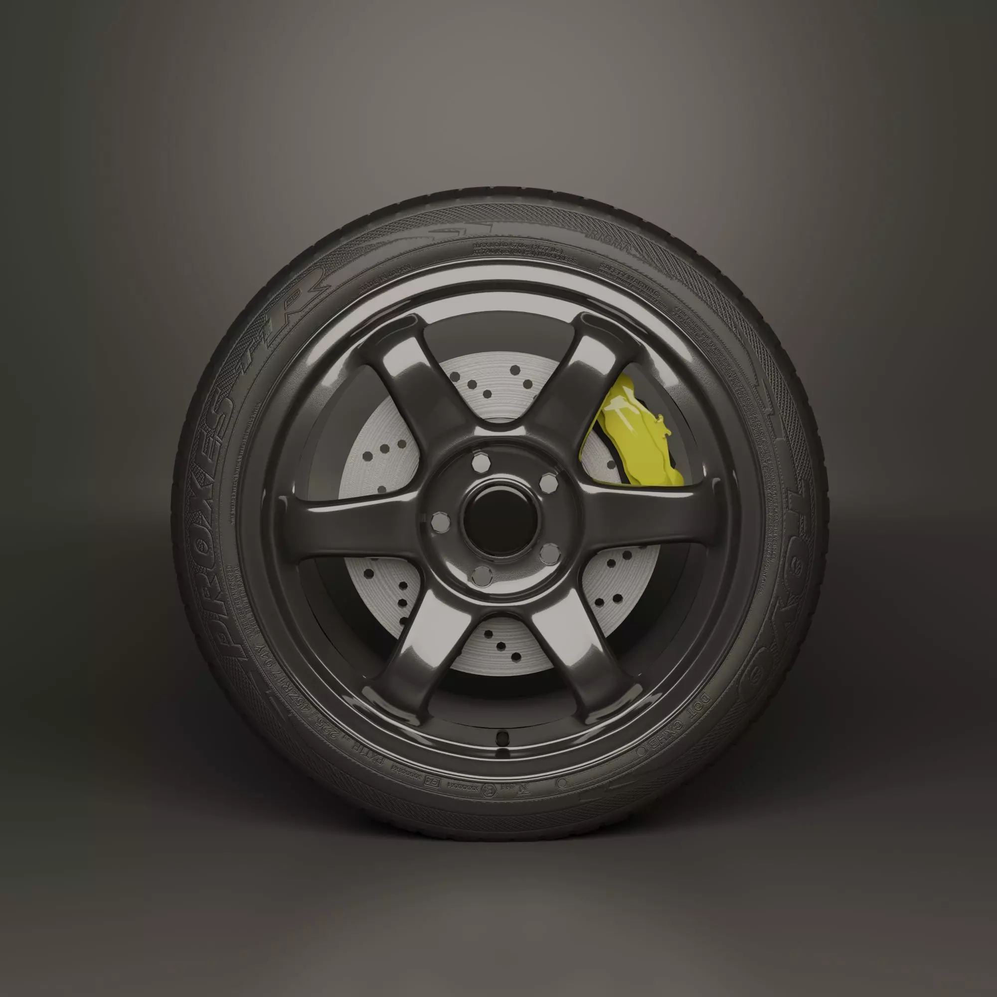6 spoke sport racing car rim Free 3D model_0