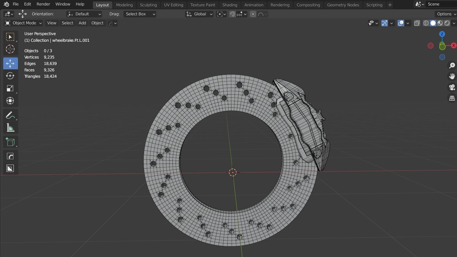 6 spoke sport racing car rim Free 3D model_8