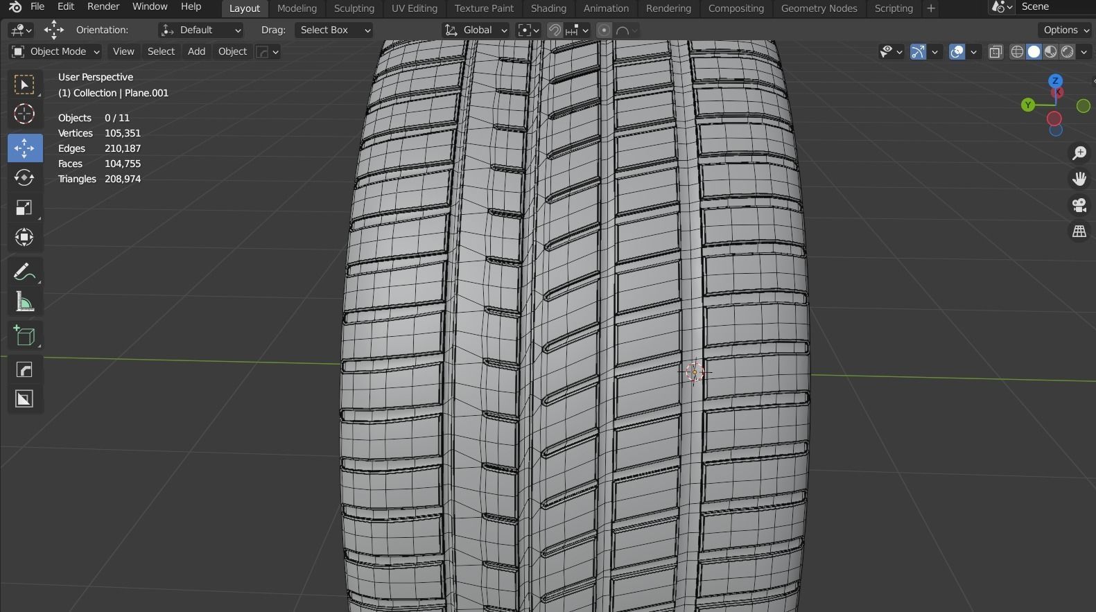 6 spoke sport racing car rim Free 3D model_7