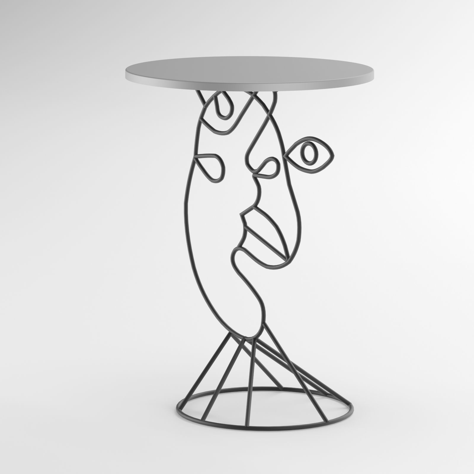 Silhouette IndoorOutdoor Side Table 3D model_1