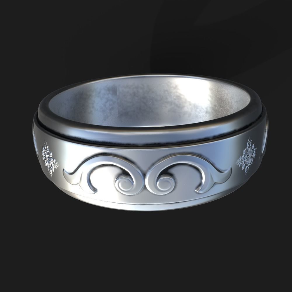 ring 3D print model silver wedding 3D print model_3