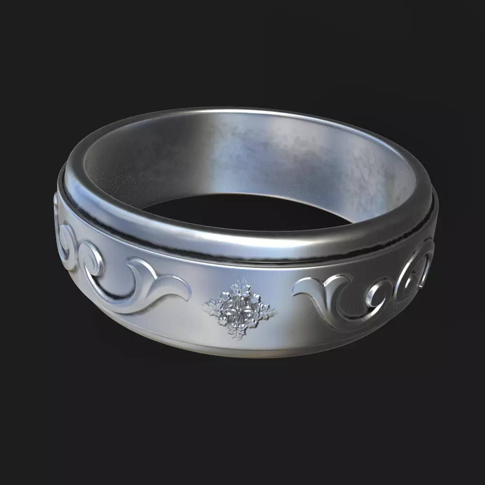 ring 3D print model silver wedding 3D print model_0