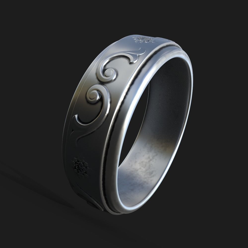 ring 3D print model silver wedding 3D print model_4