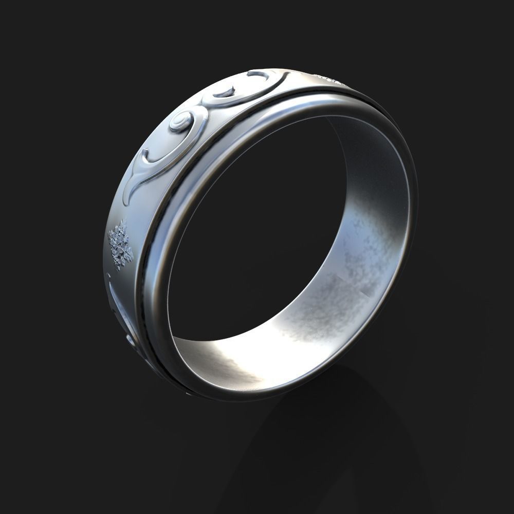 ring 3D print model silver wedding 3D print model_1