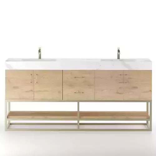 Annice  Free-standing Double Bathroom Vanity Cultured Marble
