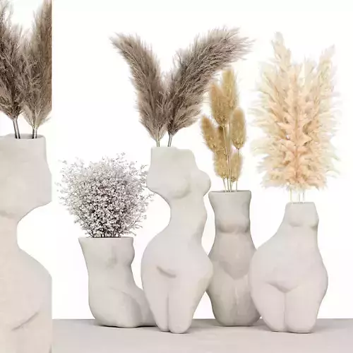 Female Body Vase Decor Set 24 