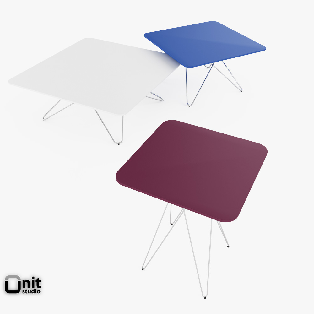 Cimber tables set by Leolux 3D model_1