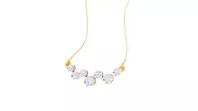 Pendant - 9 gold plated necklace with cubic zirconia