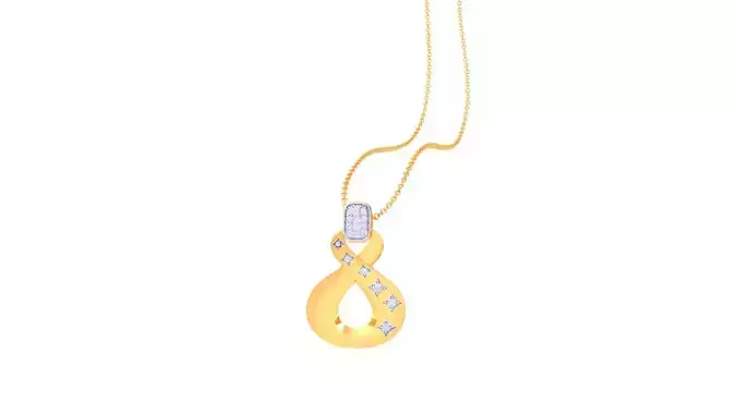 Pendant - 6 gold infinity with diamonds
