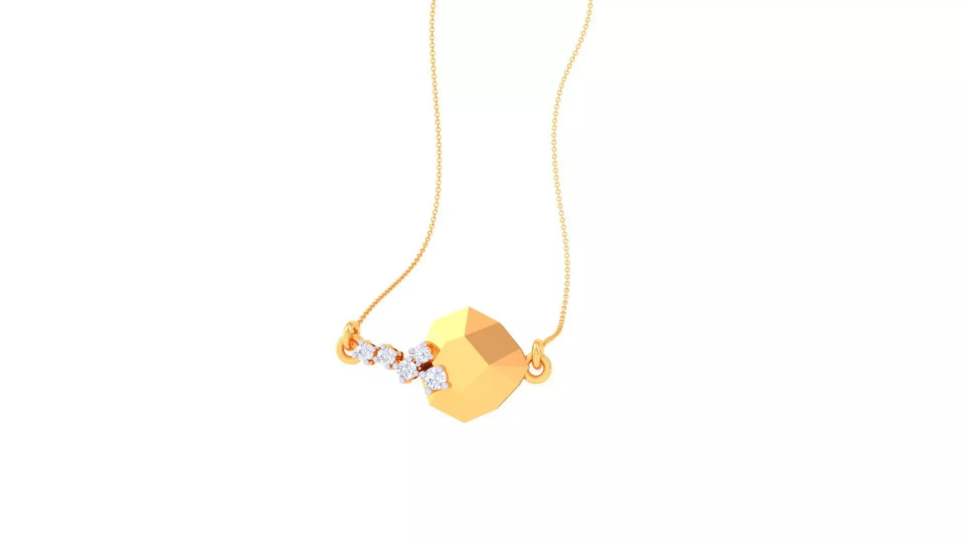 Pendant - 5 gold with diamonds 3D print model_0