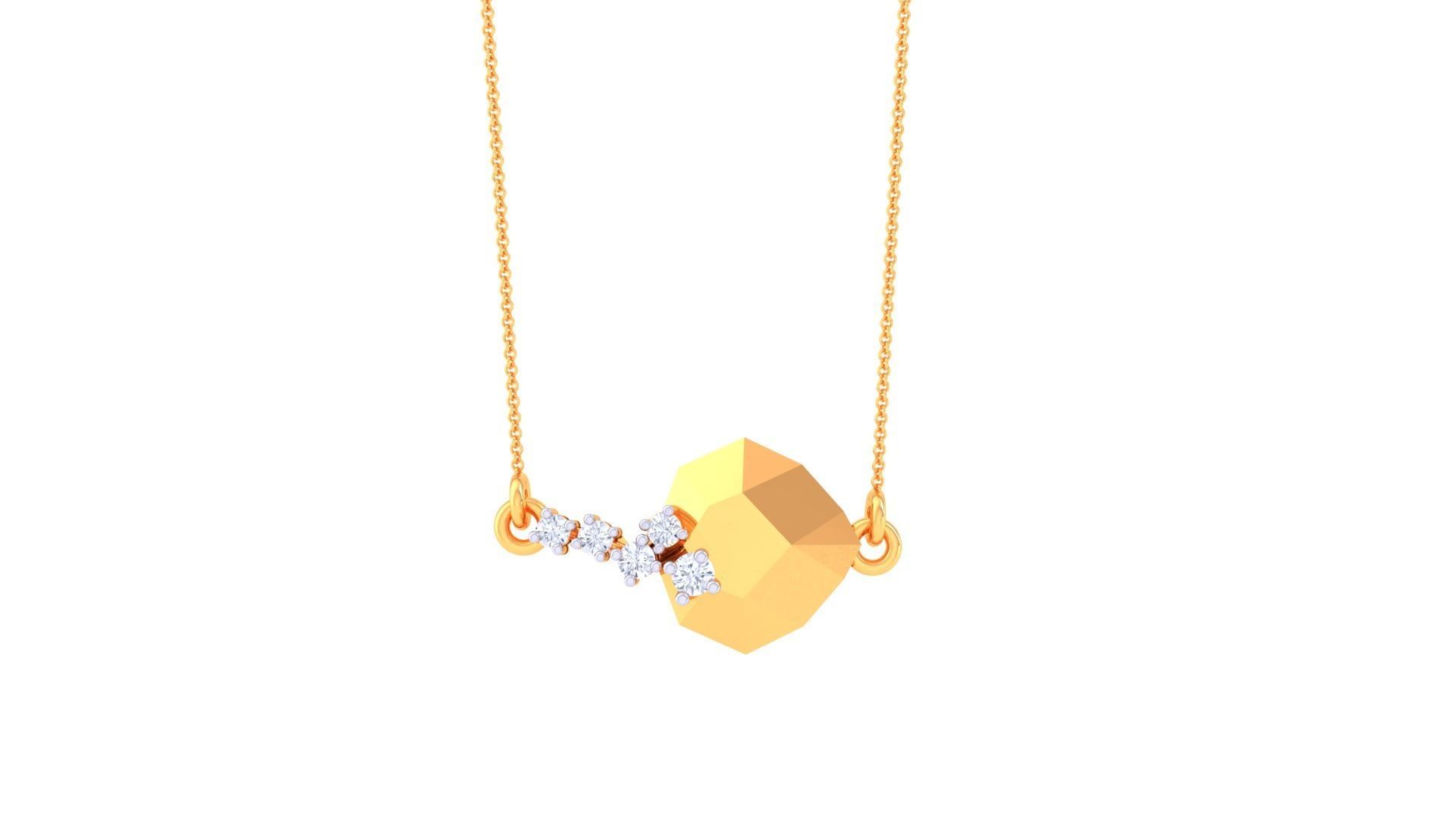 Pendant - 5 gold with diamonds 3D print model_2