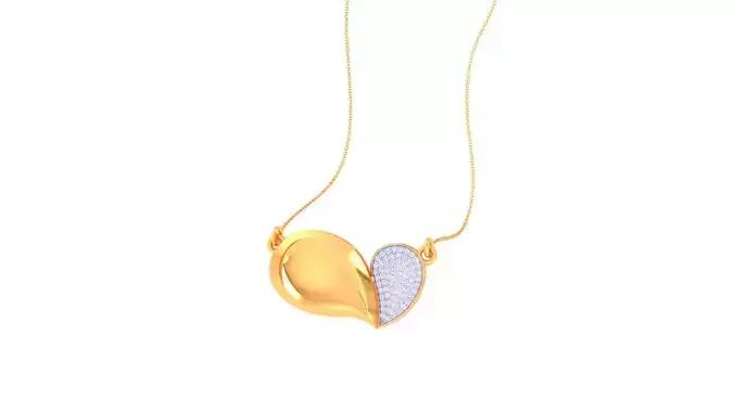 Pendant - 4 gold heart with diamonds