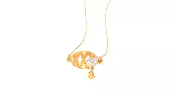 Pendant - 1 gold necklace with diamond 3D print model