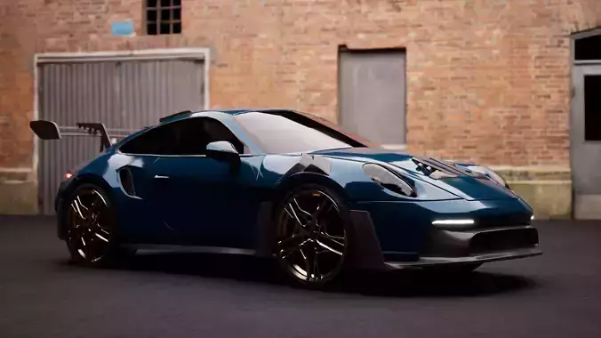 Low poly Porsche 911 992 GT3 RS 2022 without logo Low-poly 3D model
