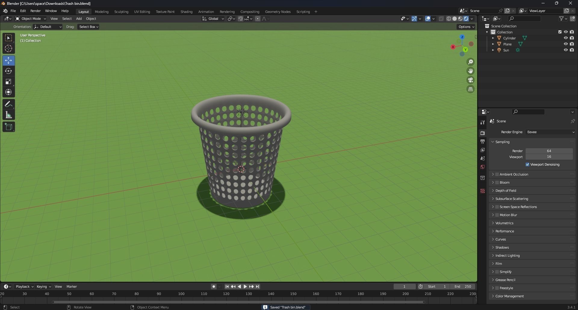  Trash bin Free low-poly 3D model_1