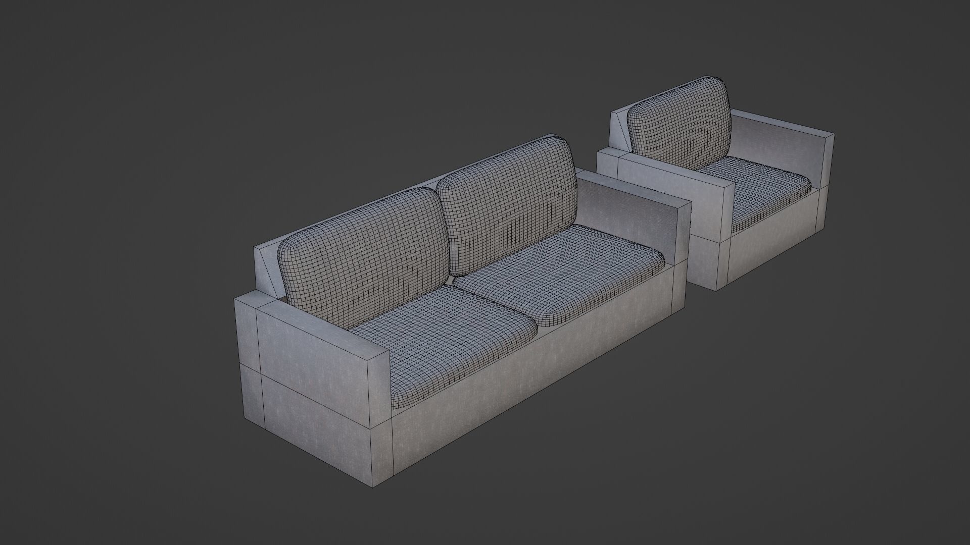 SOFAS AND ARMCHAIRS PACK Low-poly 3D model_5