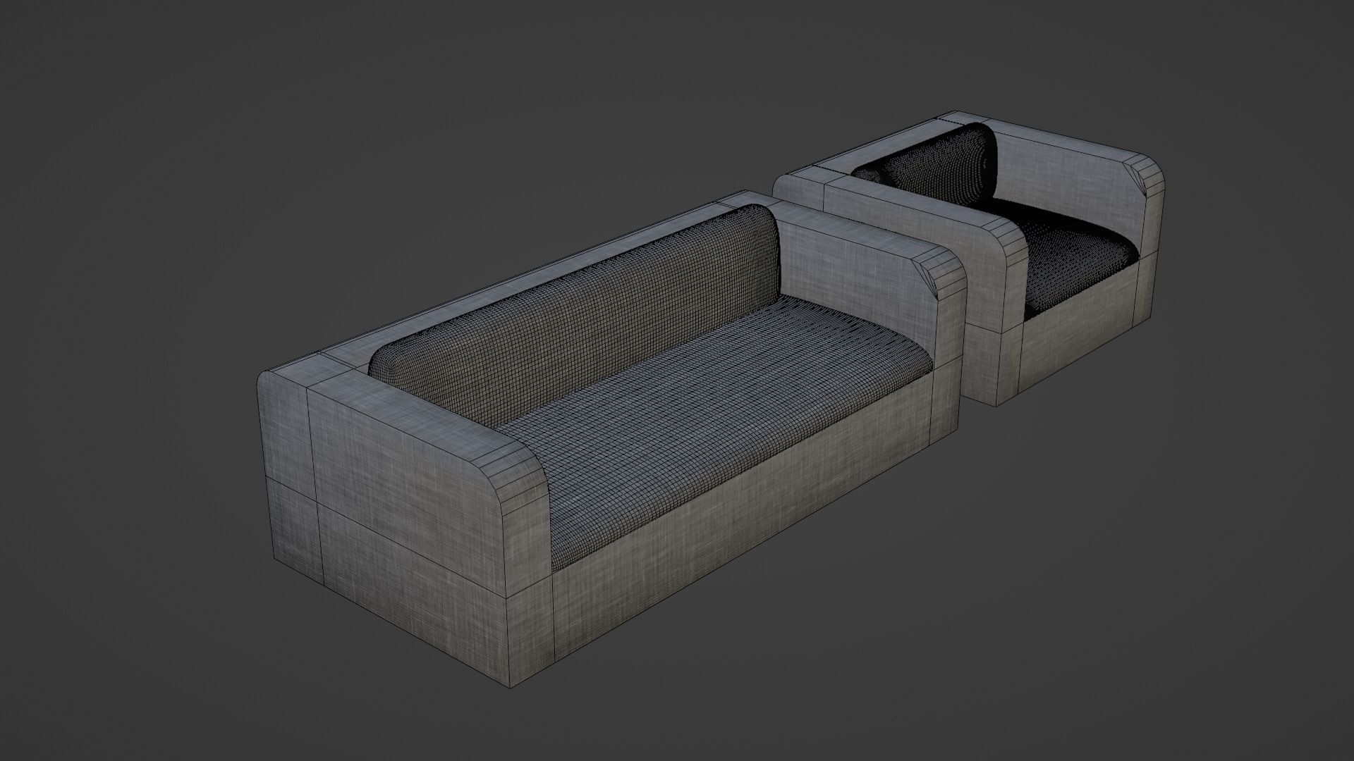 SOFAS AND ARMCHAIRS PACK Low-poly 3D model_7