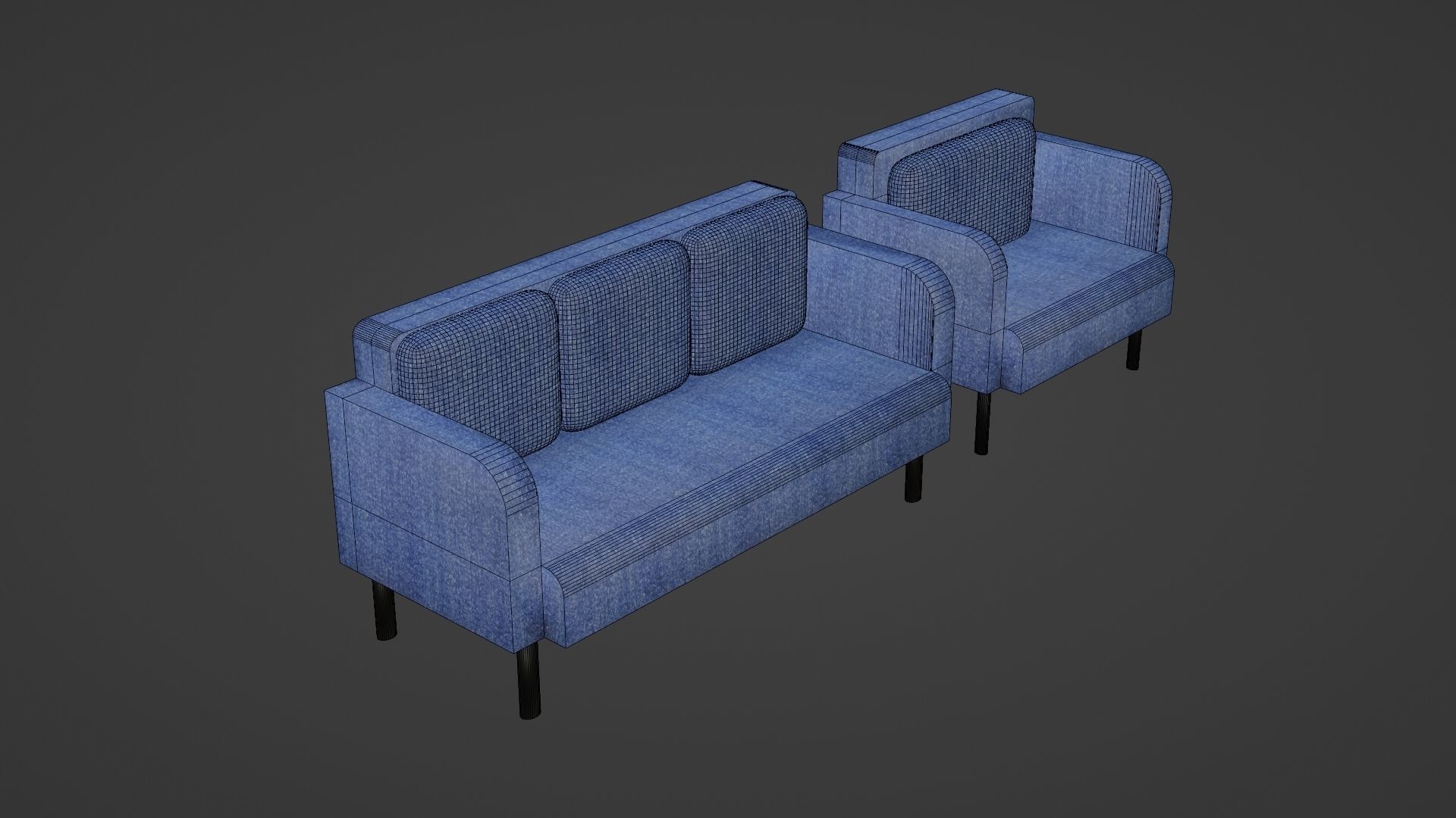 SOFAS AND ARMCHAIRS PACK Low-poly 3D model_8