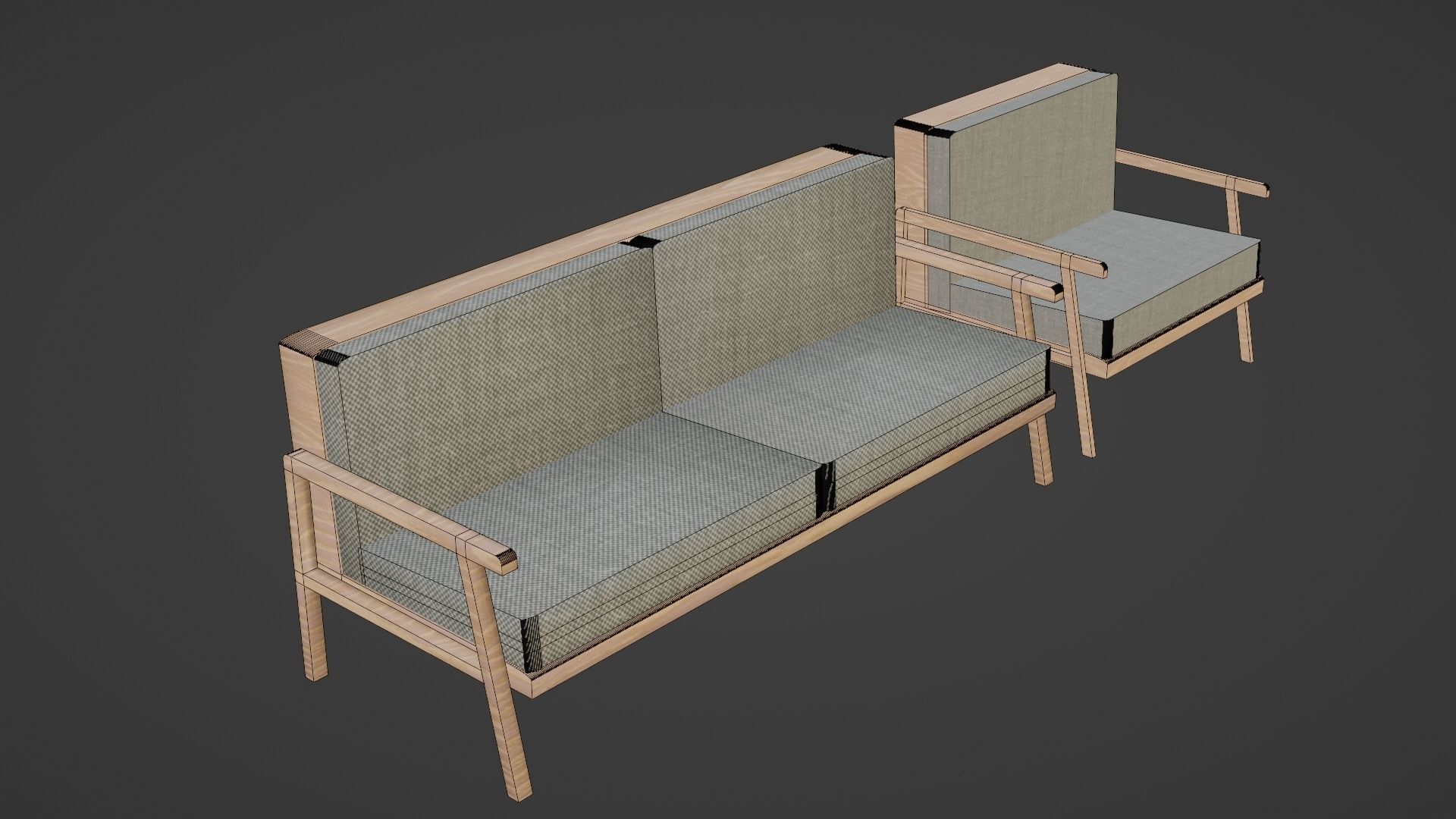 SOFAS AND ARMCHAIRS PACK Low-poly 3D model_6