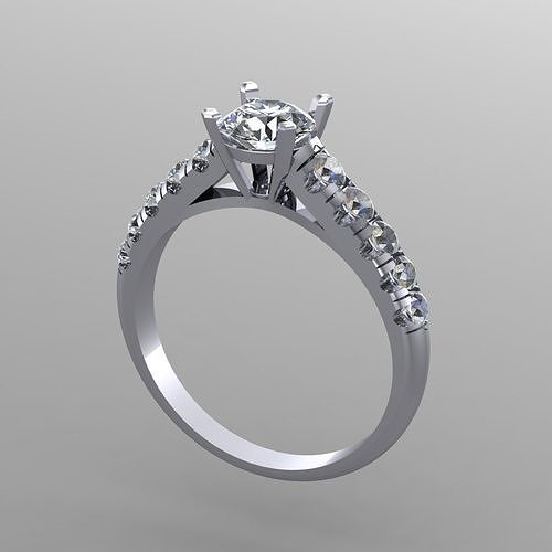 Wedding diamond ring 3D print model
