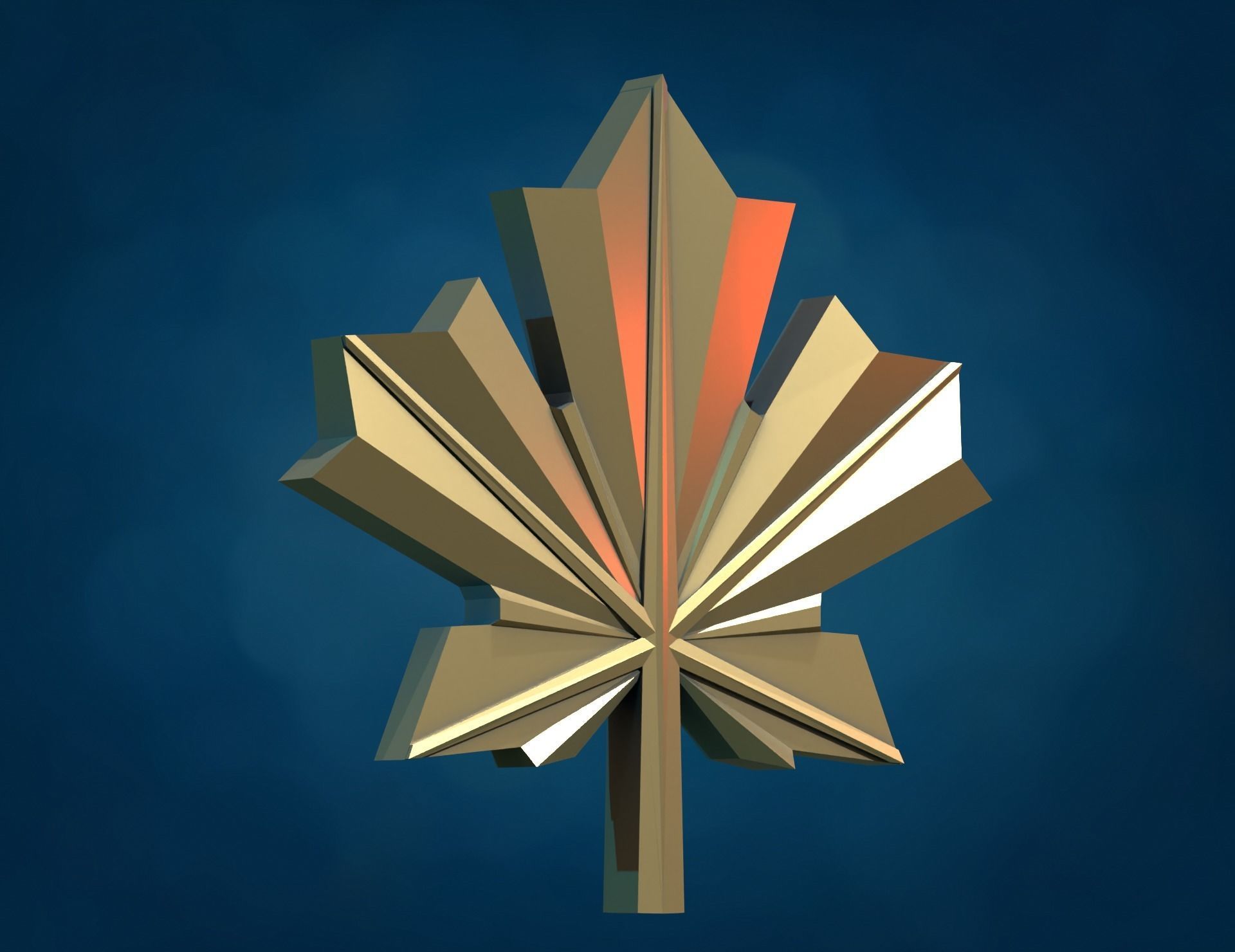 Maple leaf Pendant 3D print model_3