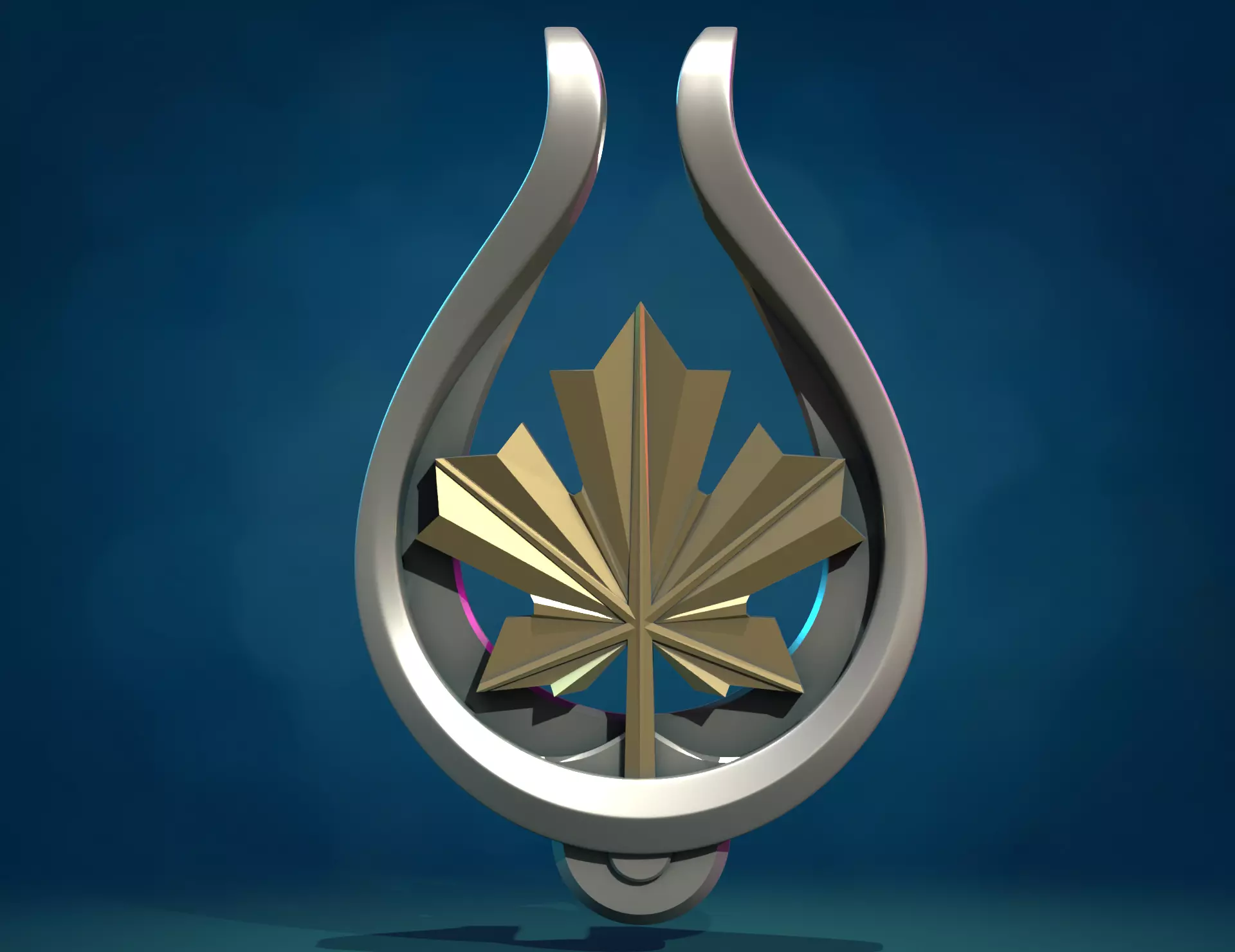 Maple leaf Pendant 3D print model_0