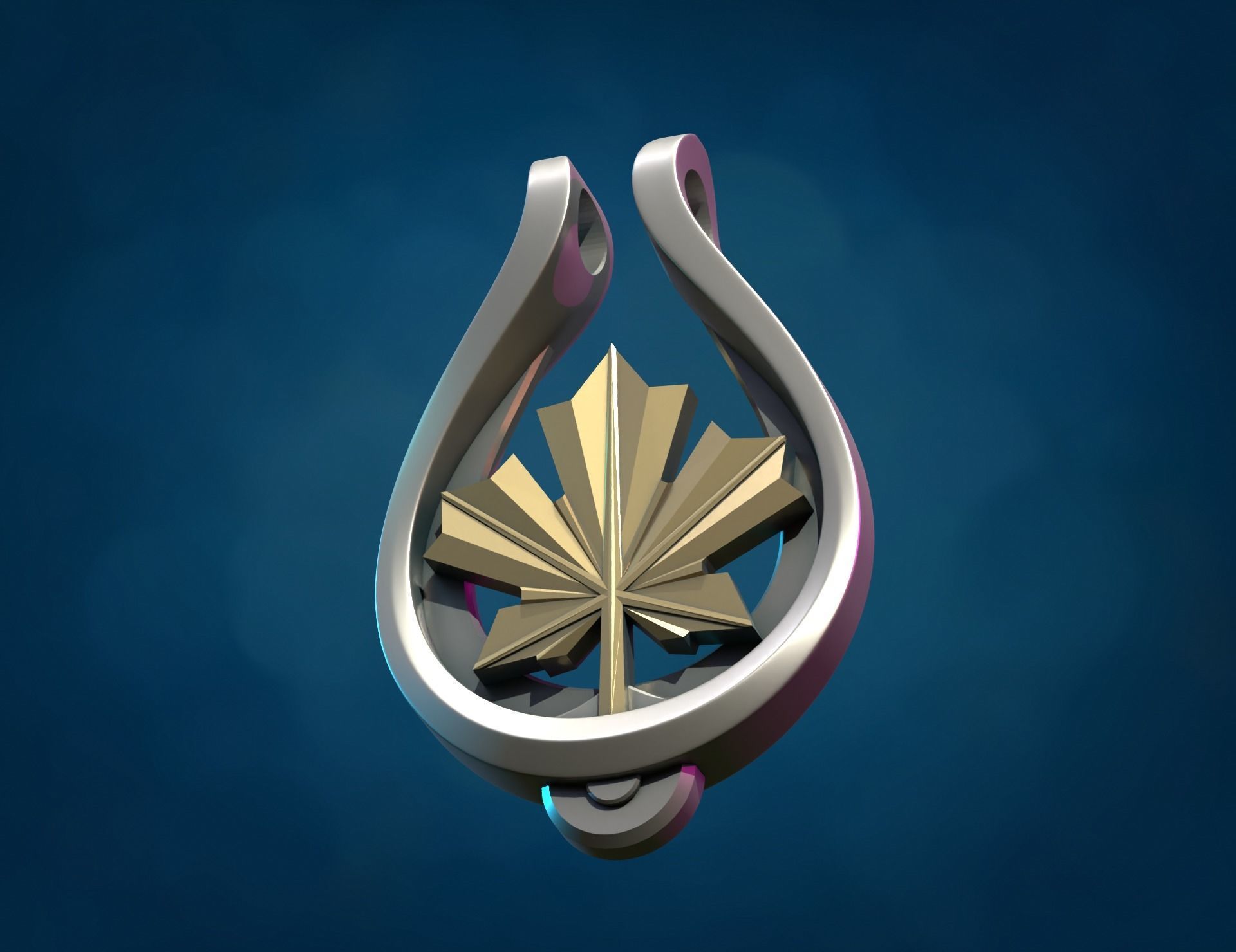 Maple leaf Pendant 3D print model_2