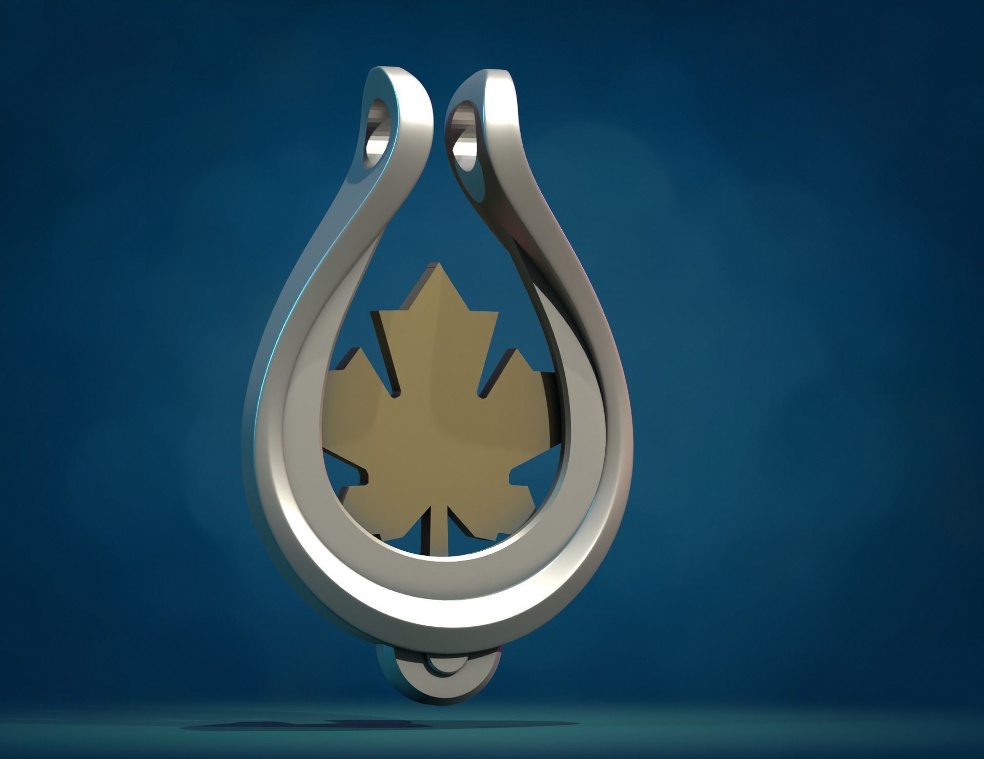 Maple leaf Pendant 3D print model_10