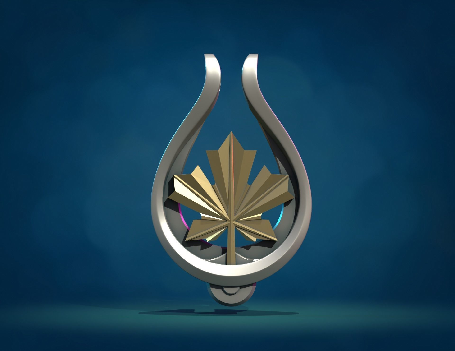 Maple leaf Pendant 3D print model_4
