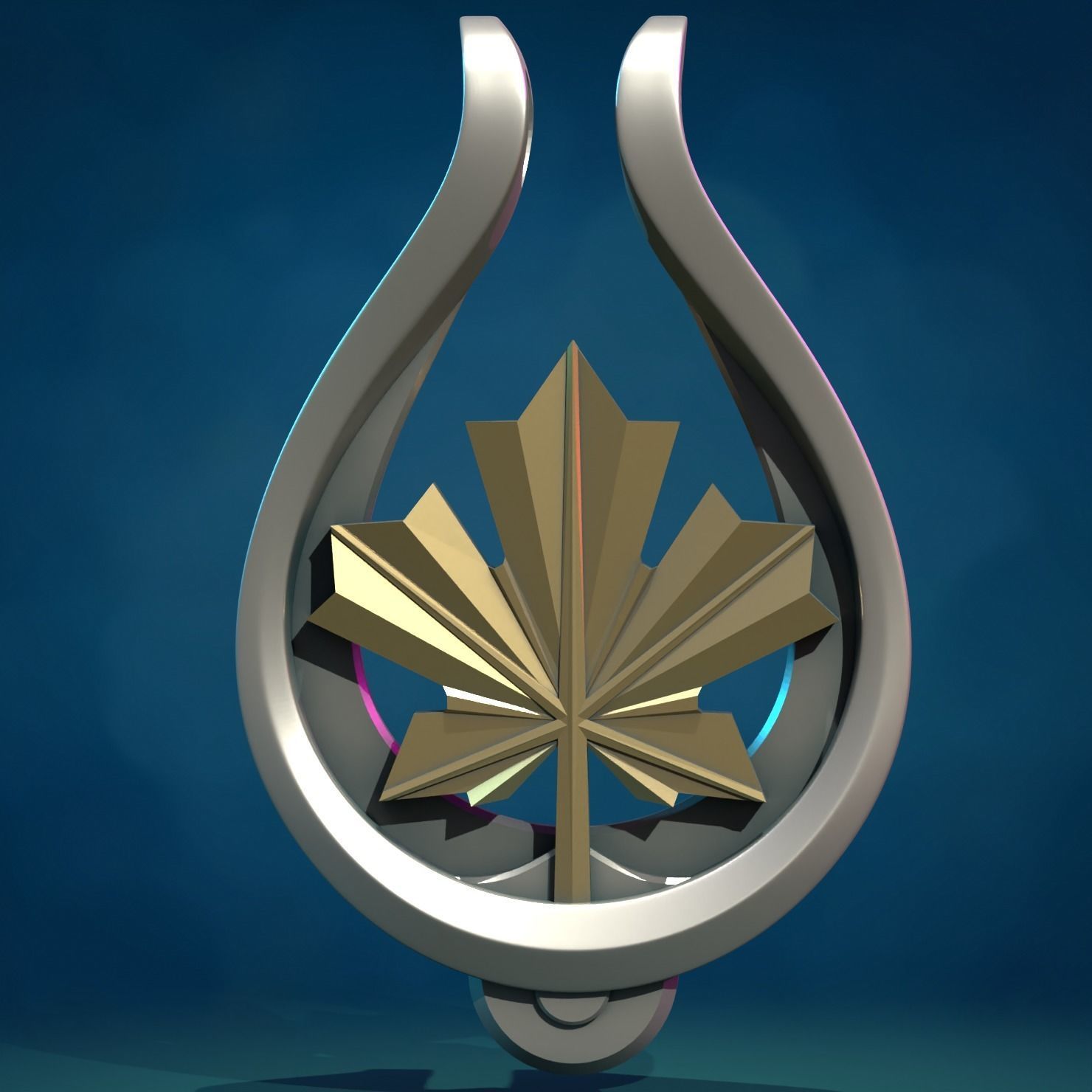 Maple leaf Pendant 3D print model_12