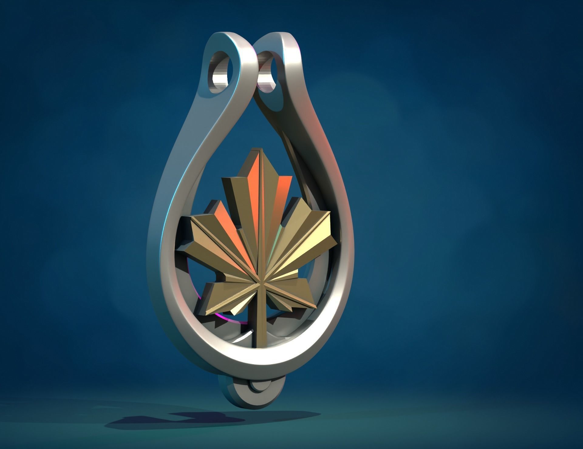 Maple leaf Pendant 3D print model_13