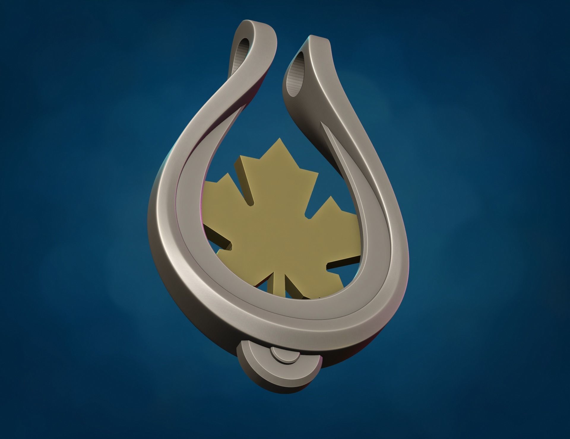 Maple leaf Pendant 3D print model_5