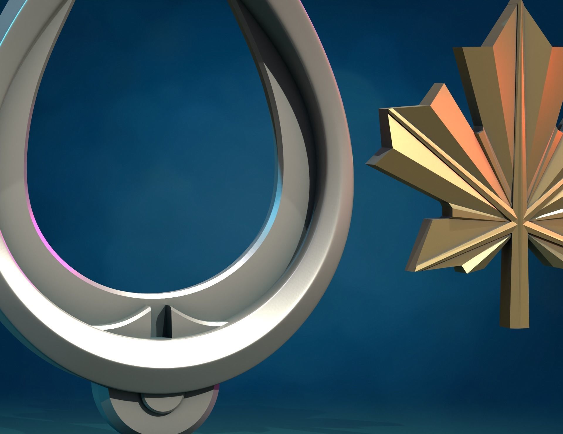 Maple leaf Pendant 3D print model_9