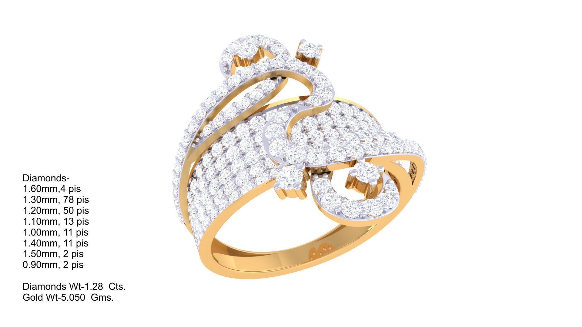 Cocktail Ring - 50 3D print model_1