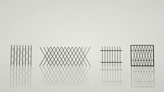 grid 1 metal gate with bar in middle