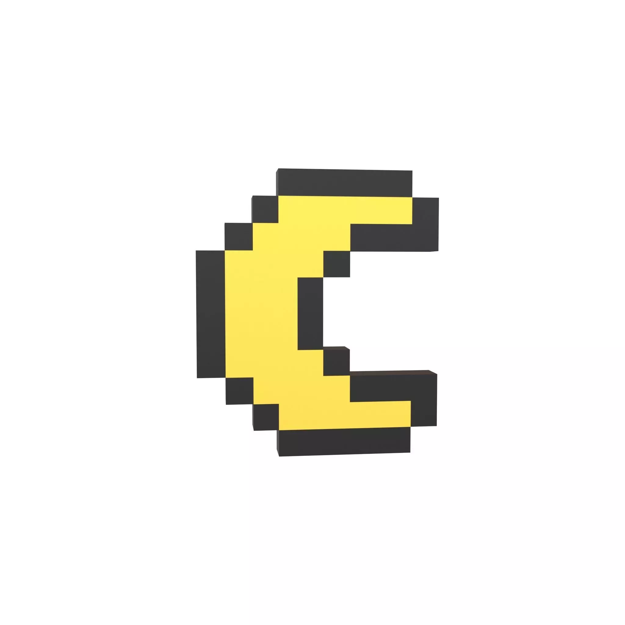 Pixel Moon v1 001 Low-poly 3D model_0