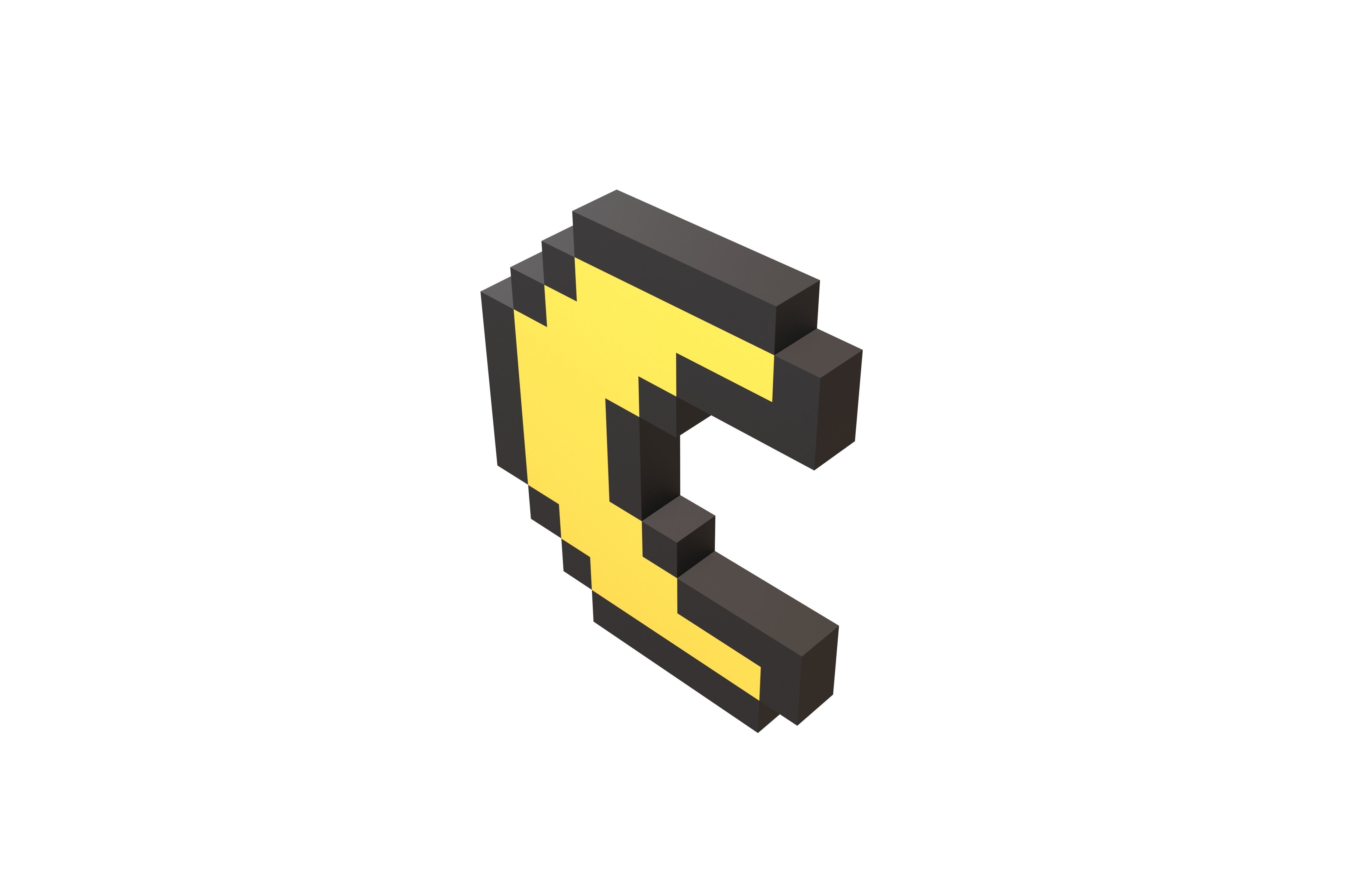 Pixel Moon v1 001 Low-poly 3D model_2