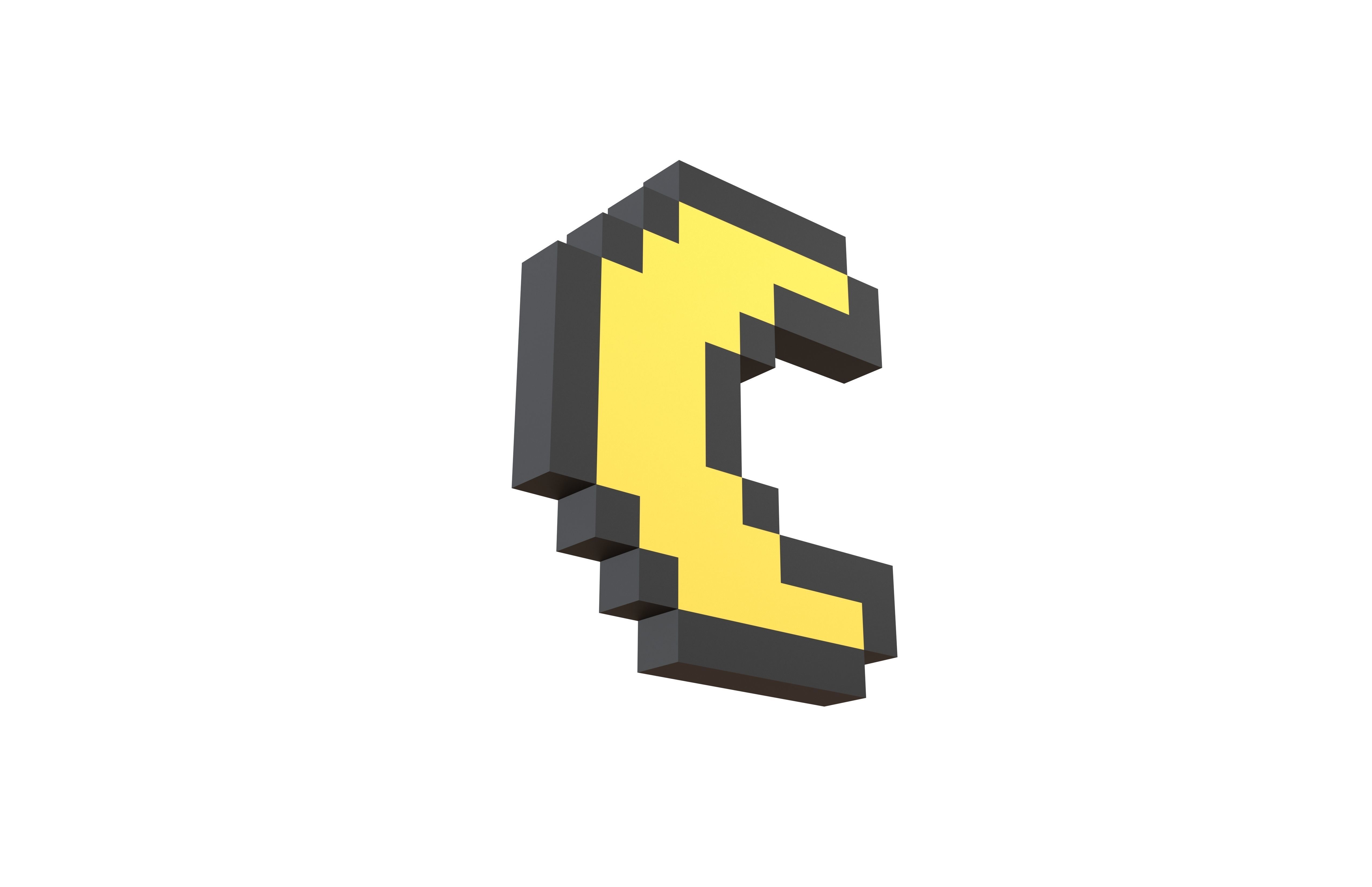 Pixel Moon v1 001 Low-poly 3D model_3