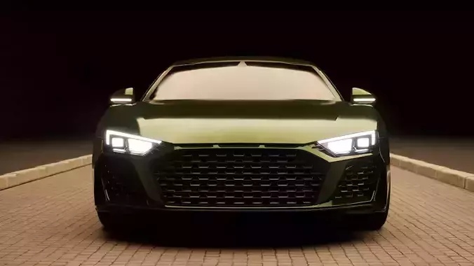 Low poly Audi R8 2019 without logo Low-poly 3D model