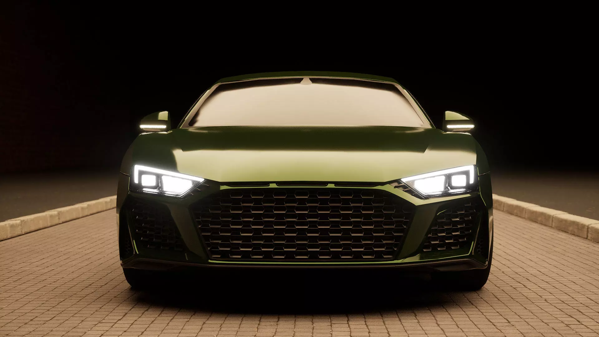 Low poly Audi R8 2019 without logo Low-poly 3D model_0