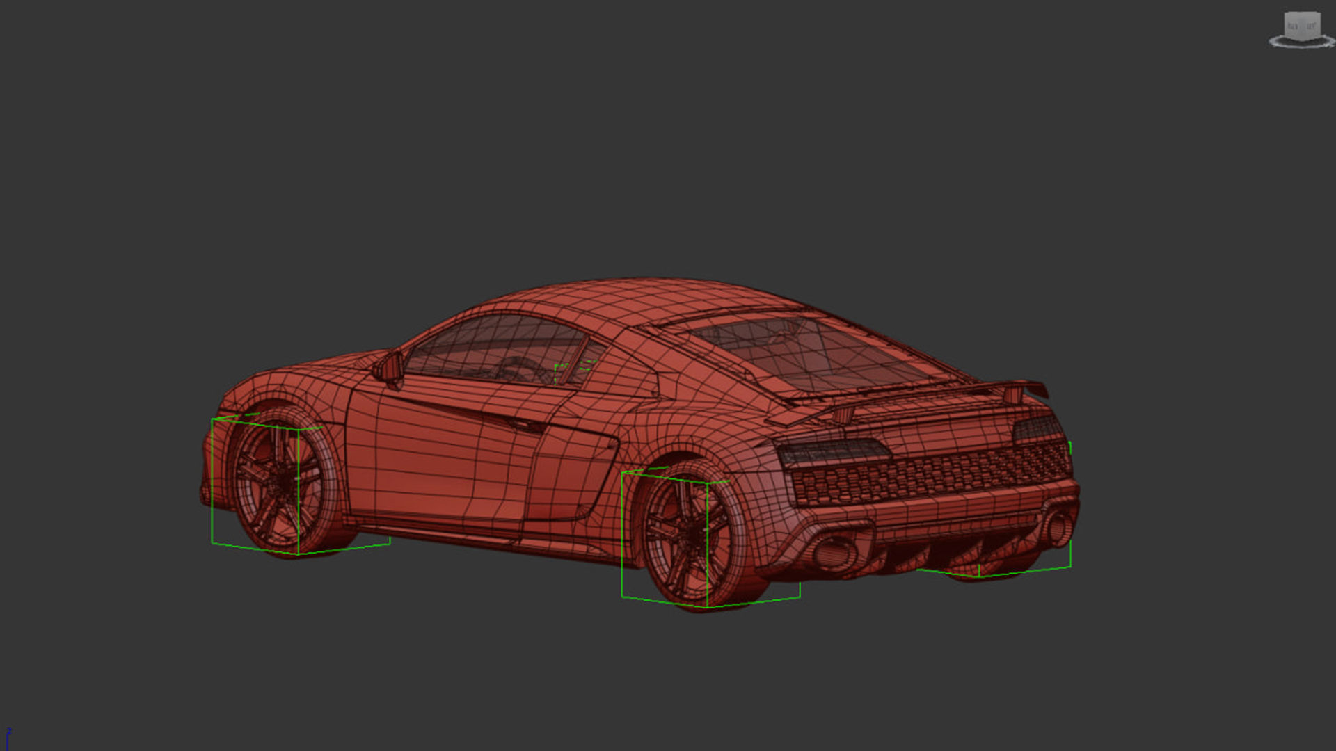 Low poly Audi R8 2019 without logo Low-poly 3D model_8