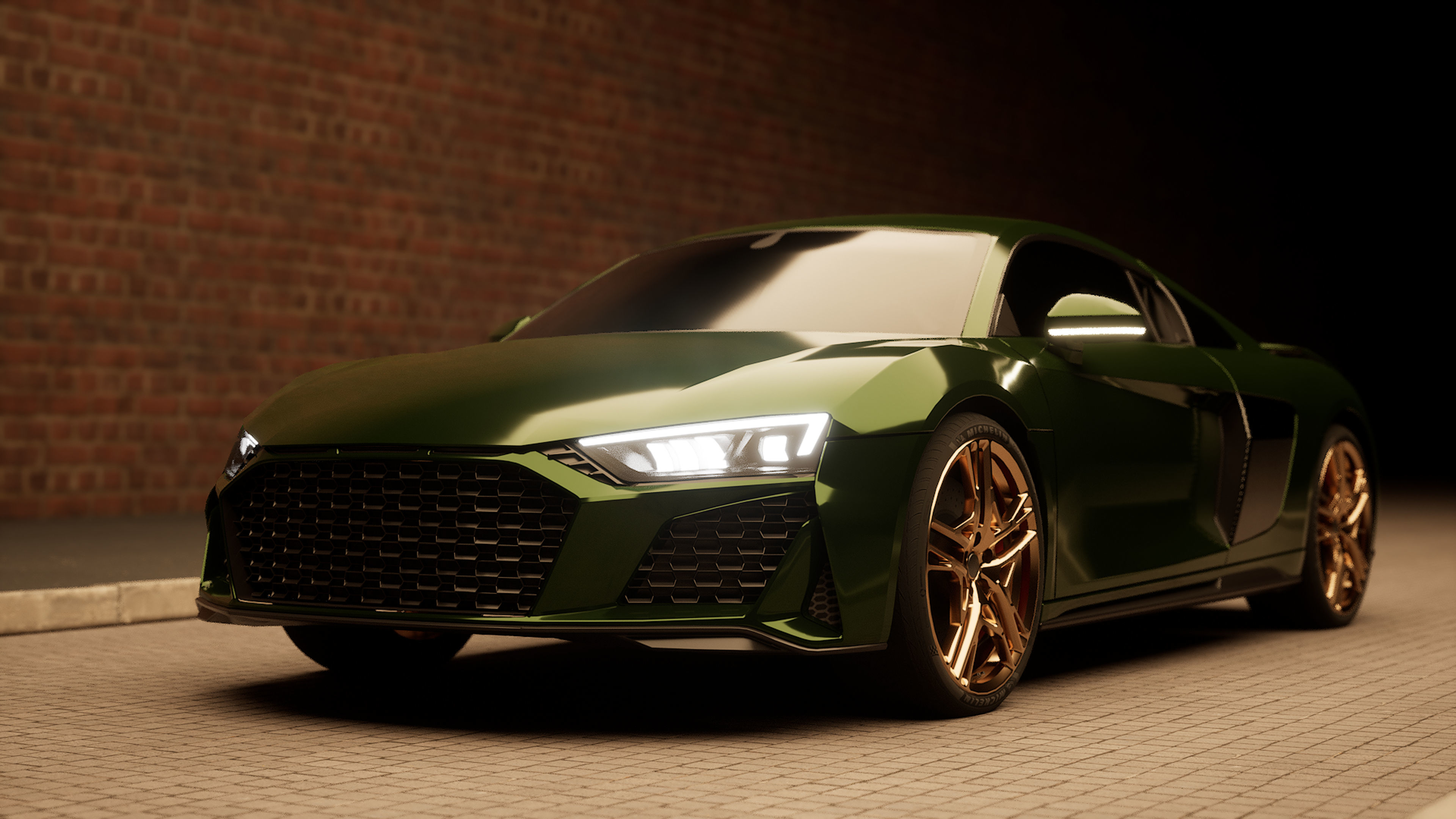 Low poly Audi R8 2019 without logo Low-poly 3D model_1